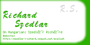 richard szedlar business card